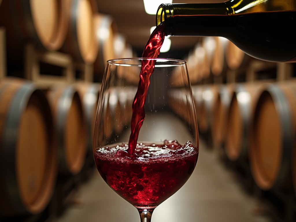 Wine pour in a cellar