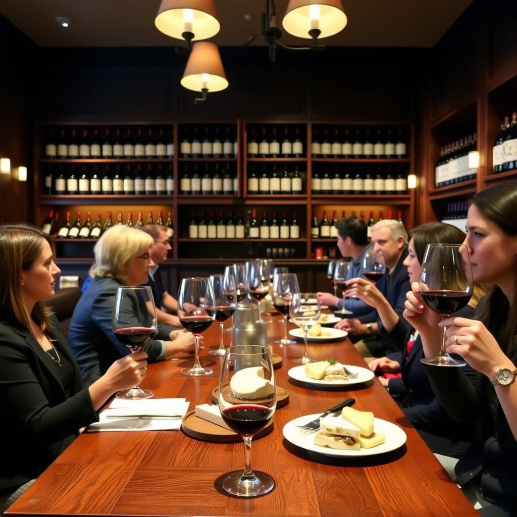 Elegant Napa Valley tasting room with wine and cheese pairing