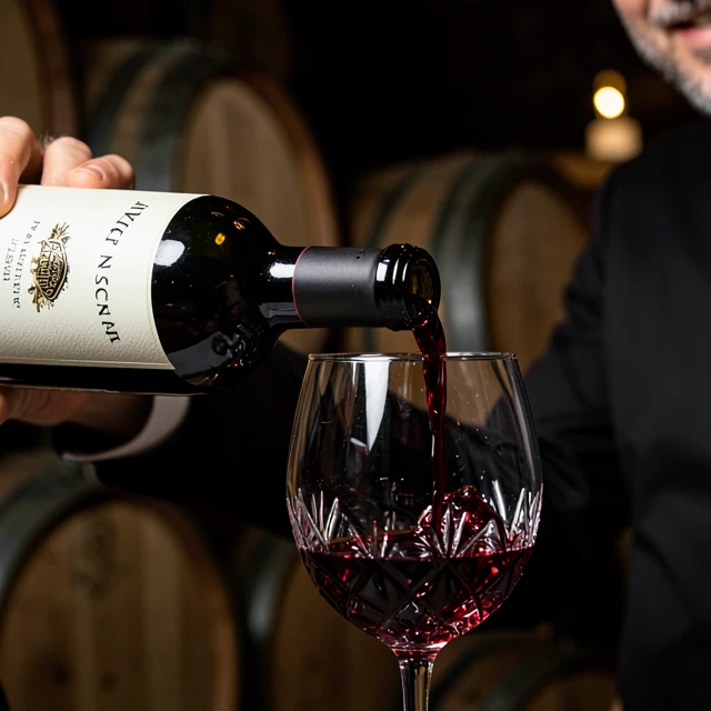 Pouring a special edition red wine from Jackson Family Wines