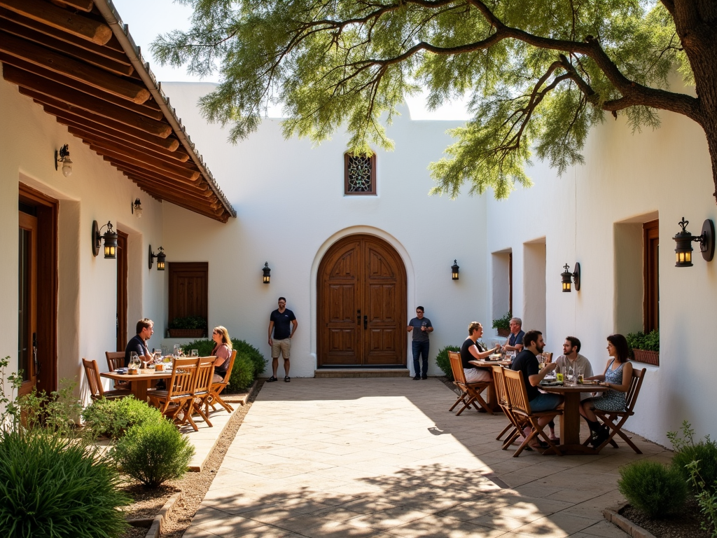 Three Sticks Wines adobe courtyard