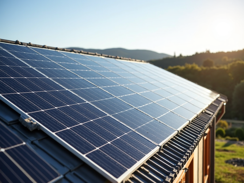 Solar panels on winery roof.