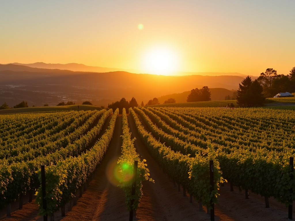 Sunset over Kendall-Jackson vineyards