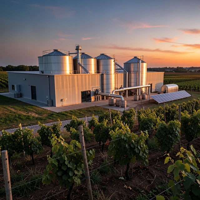 Sustainable winery with rainwater capture systems for water conservation