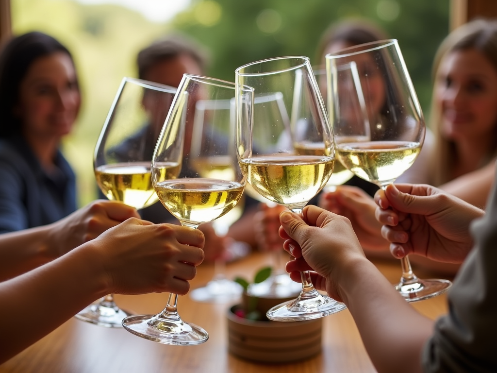 Celebrating with Jackson Family Wines' white wine collection, a perfect choice for any occasion.