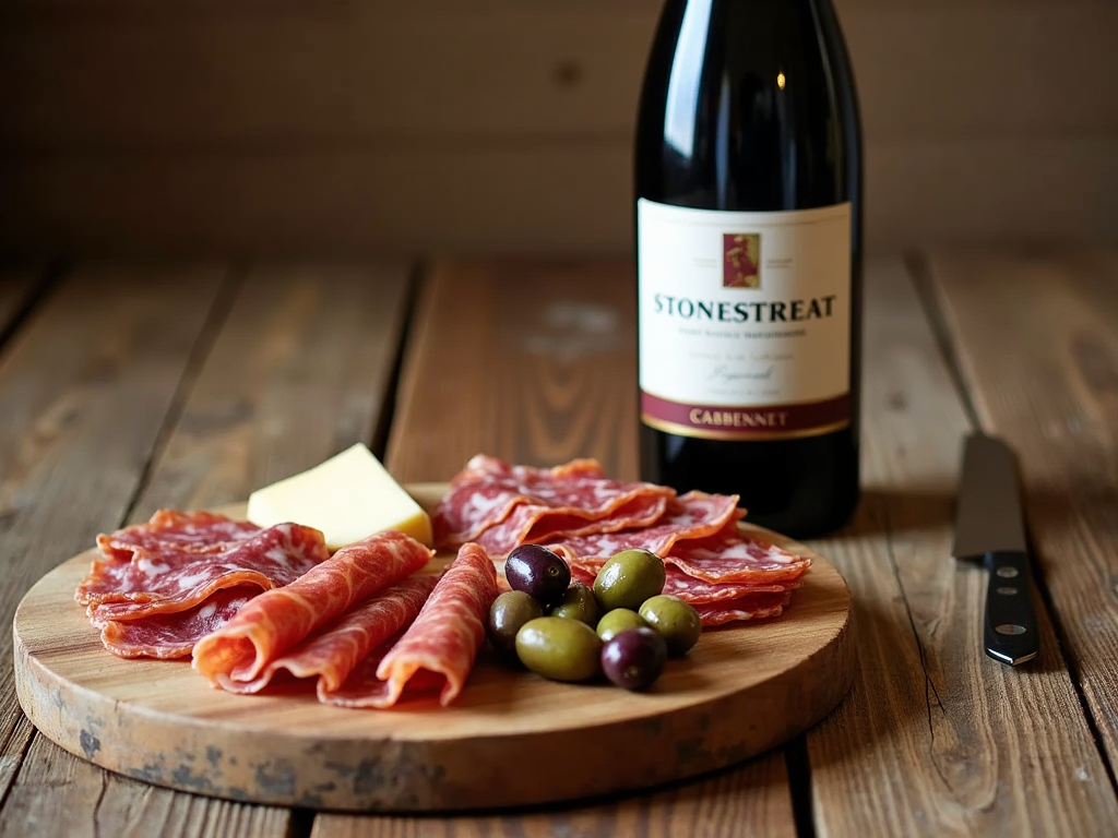 Stonestreet Cabernet Sauvignon with charcuterie board