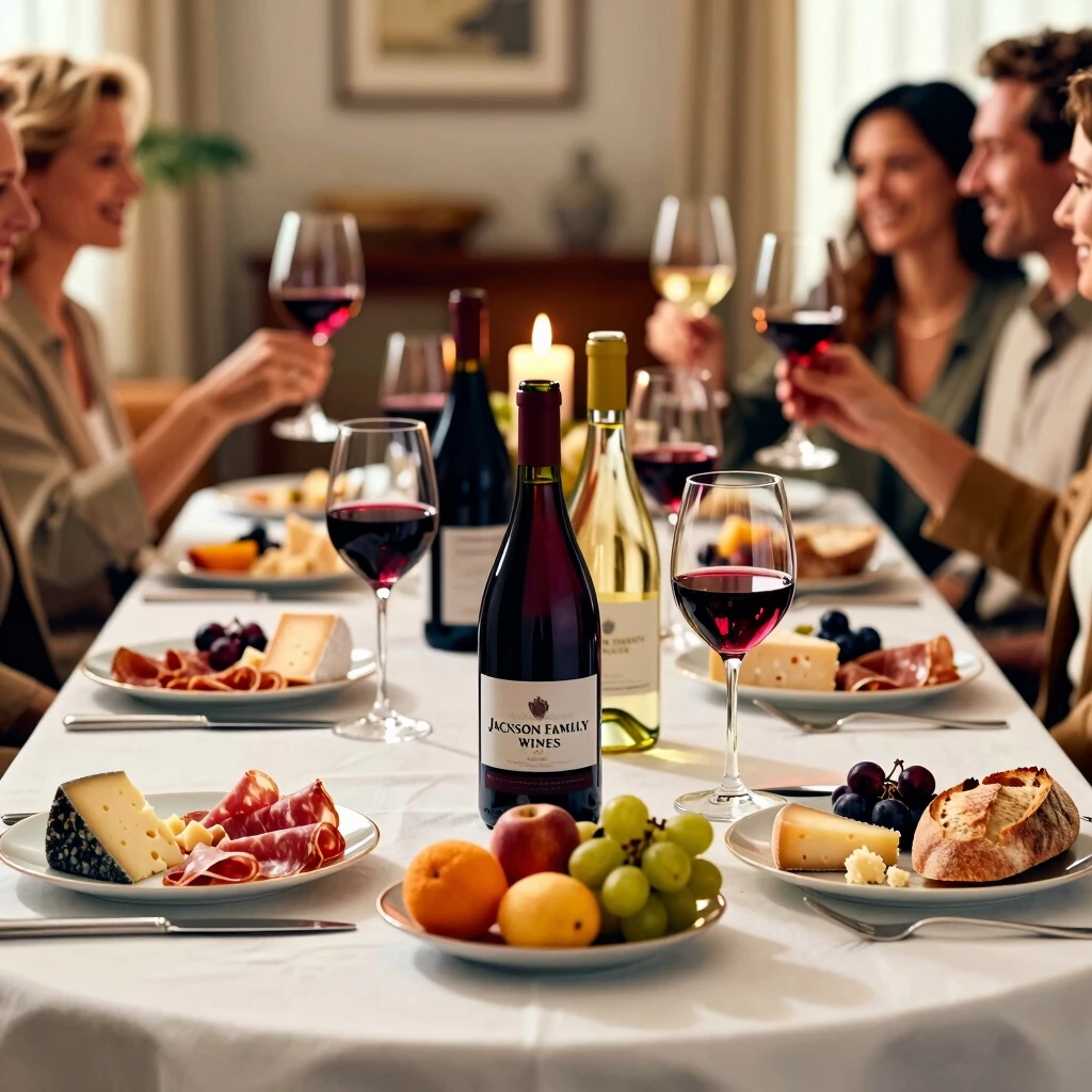 Elegant table setup for a wine pairing dinner with Jackson Family Wines and gourmet bites