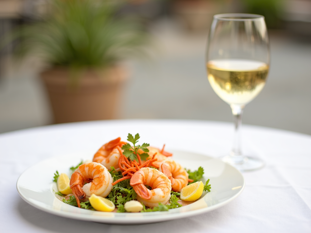 Shrimp cocktail with Sauvignon Blanc.