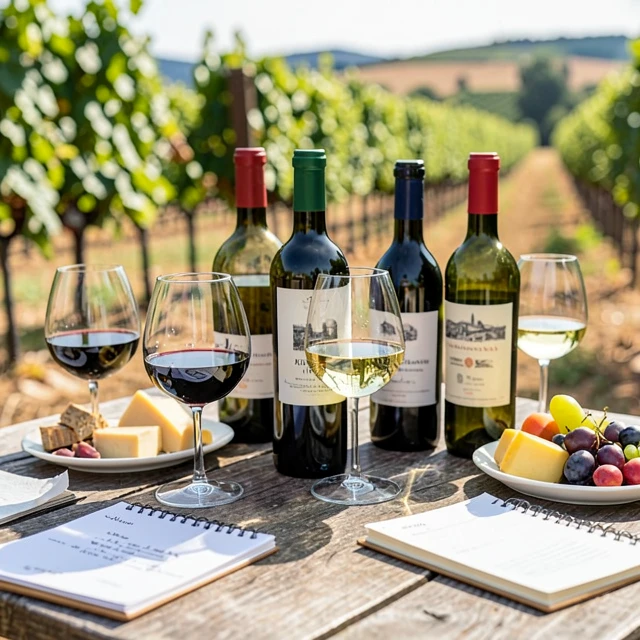 Wine tasting scene demonstrating terroir differences