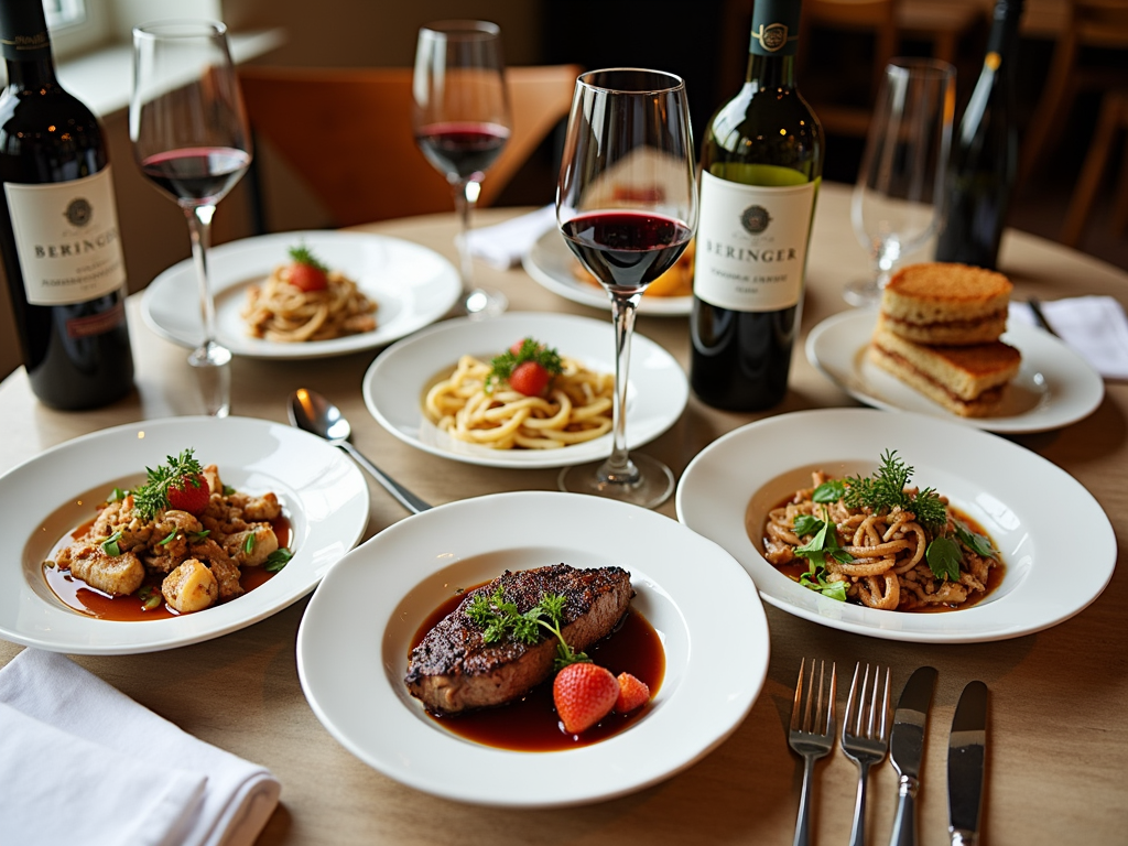 Beringer wines paired with various dishes
