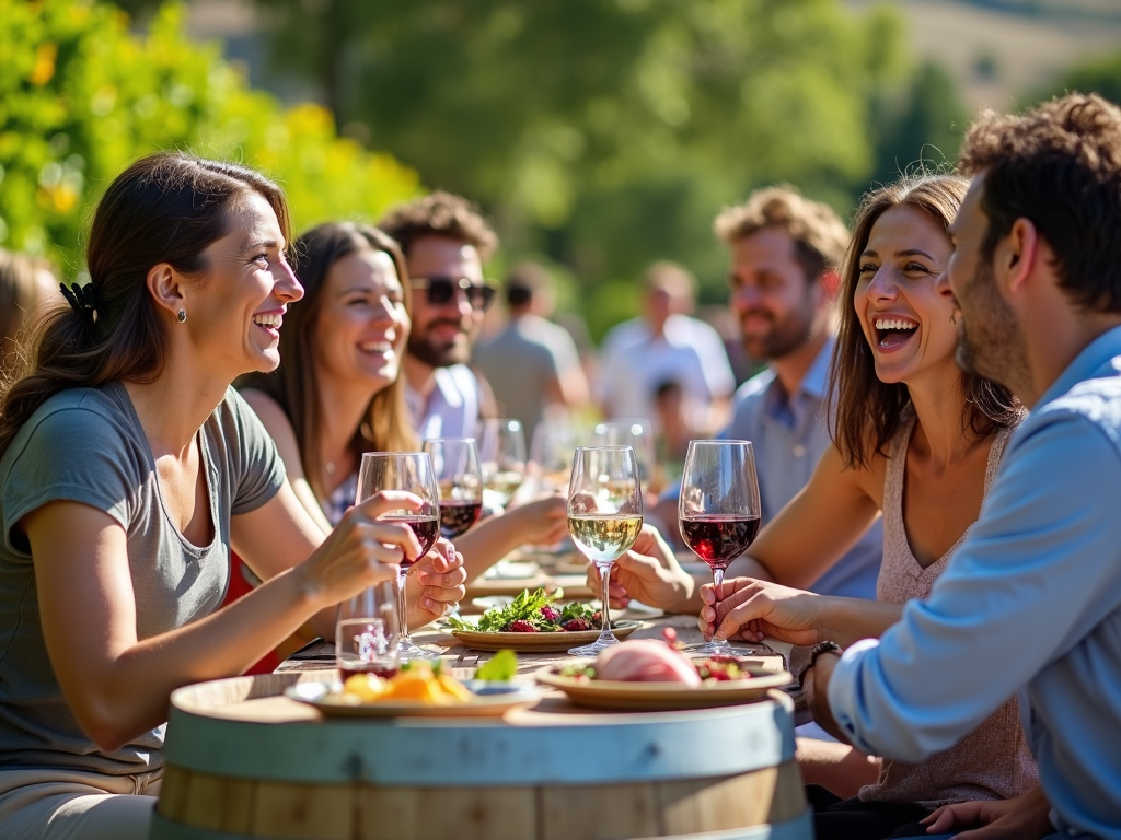 People enjoying a wine tasting event