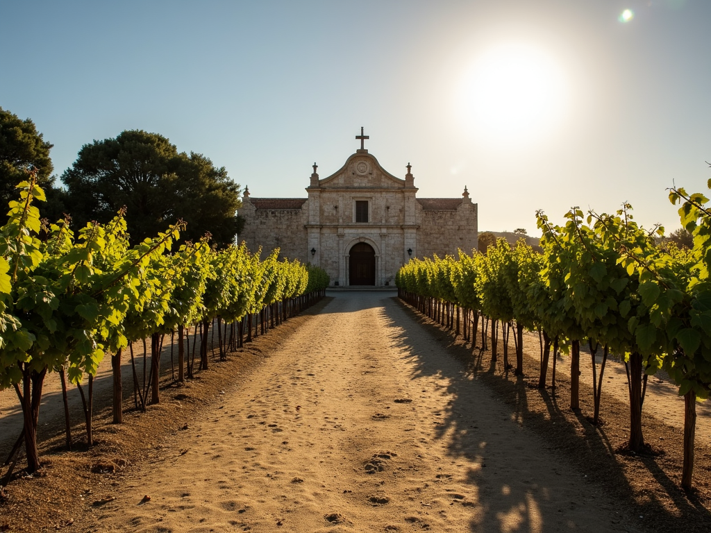 Mission San Diego de Alcalá with vineyards