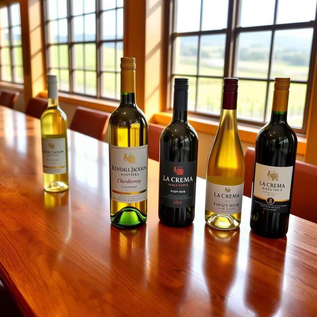 Jackson Family Wines bottles displayed in a tasting room