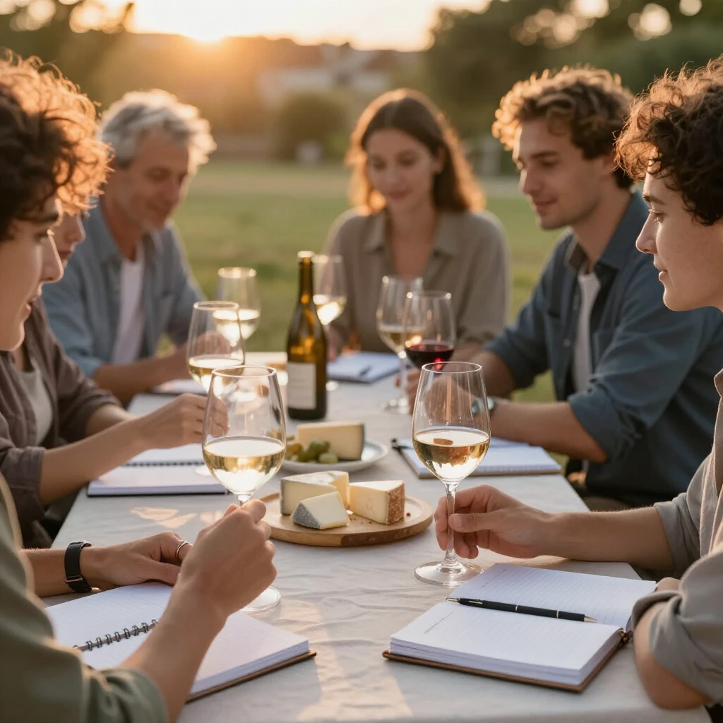 Friends enjoying a wine tasting session