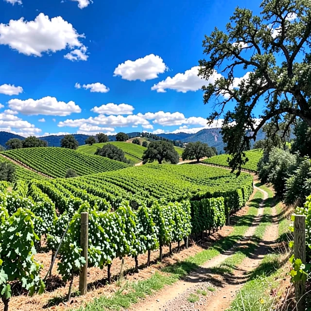 Scenic vineyards of Dry Creek Valley in Sonoma County