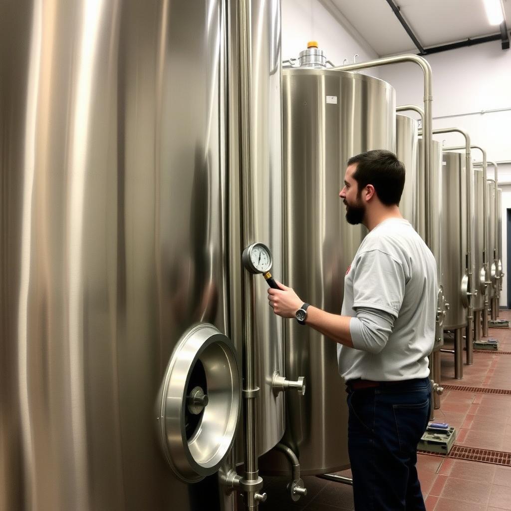 Beringer wine fermentation tanks.