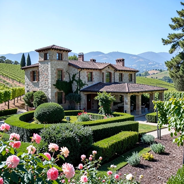 The iconic Rhine House at Beringer Vineyards, a Napa Valley landmark