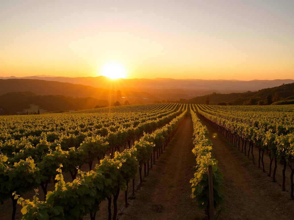 Jackson Family Wines vineyard in Sonoma County at sunset