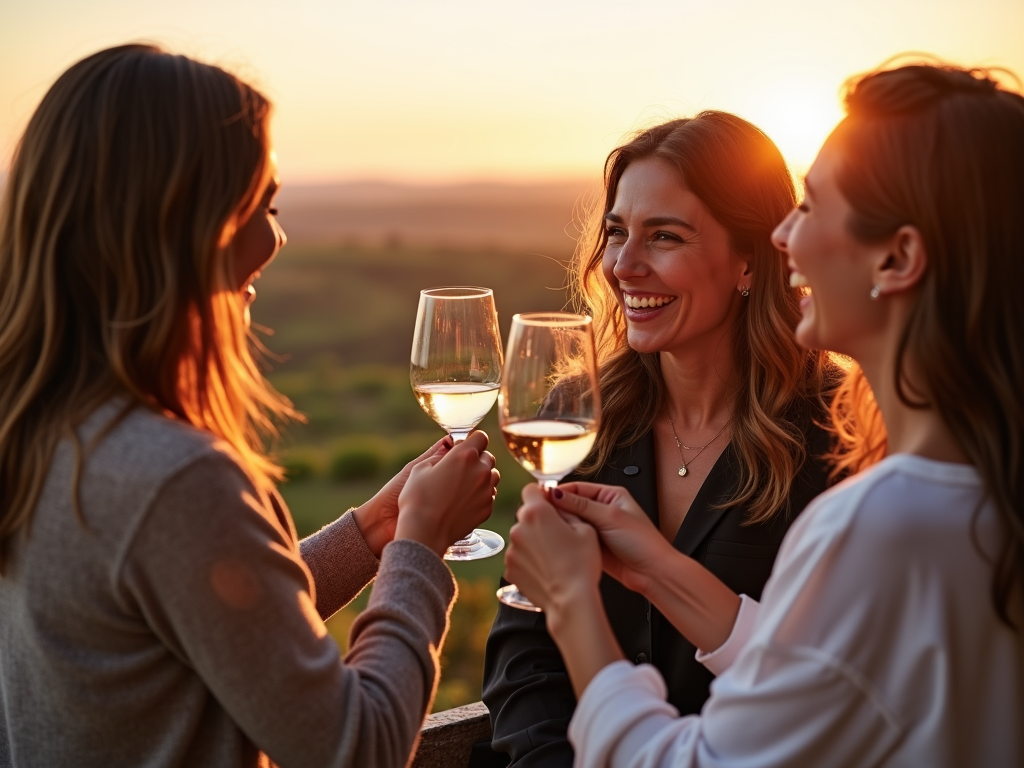 Friends enjoying wine at Gloria Ferrer