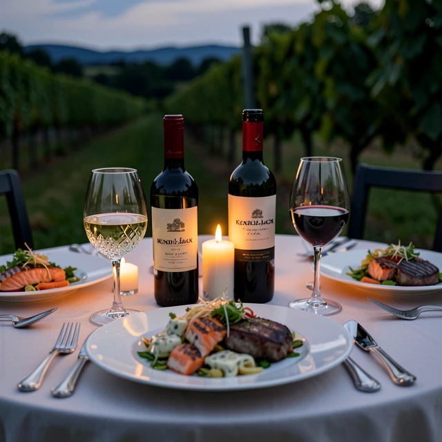 Elegant wine and food pairing table with Kendall-Jackson selections