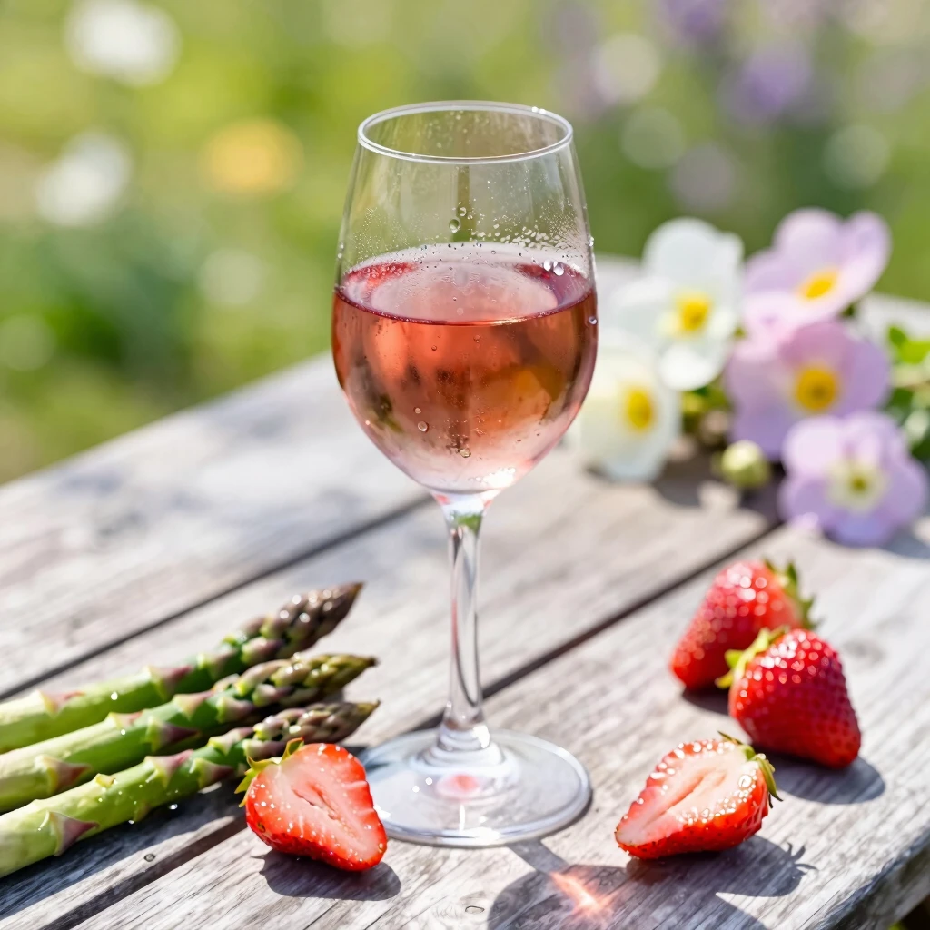 Spring picnic with chilled Pinot Noir and fresh produce
