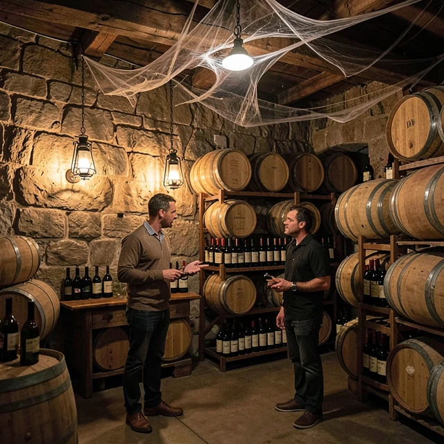 Inside a historic Sonoma Valley winery cellar during a tour