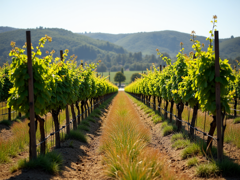 Beringer's sustainable vineyard with native plants