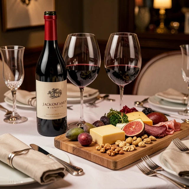 Elegant food and wine pairing with Jackson Family Wines and cheese board