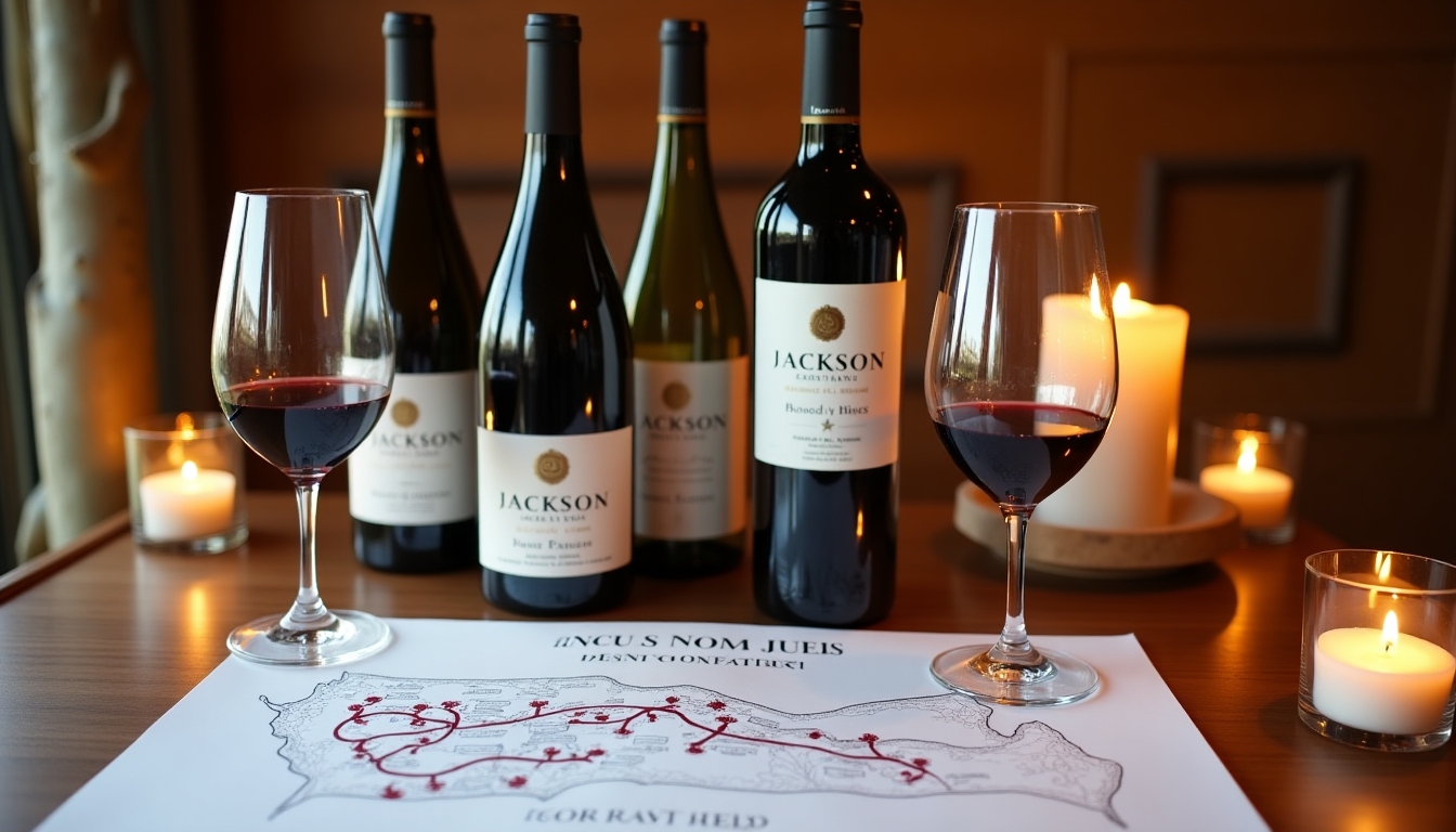 Wine tasting setup with Jackson Family Wines