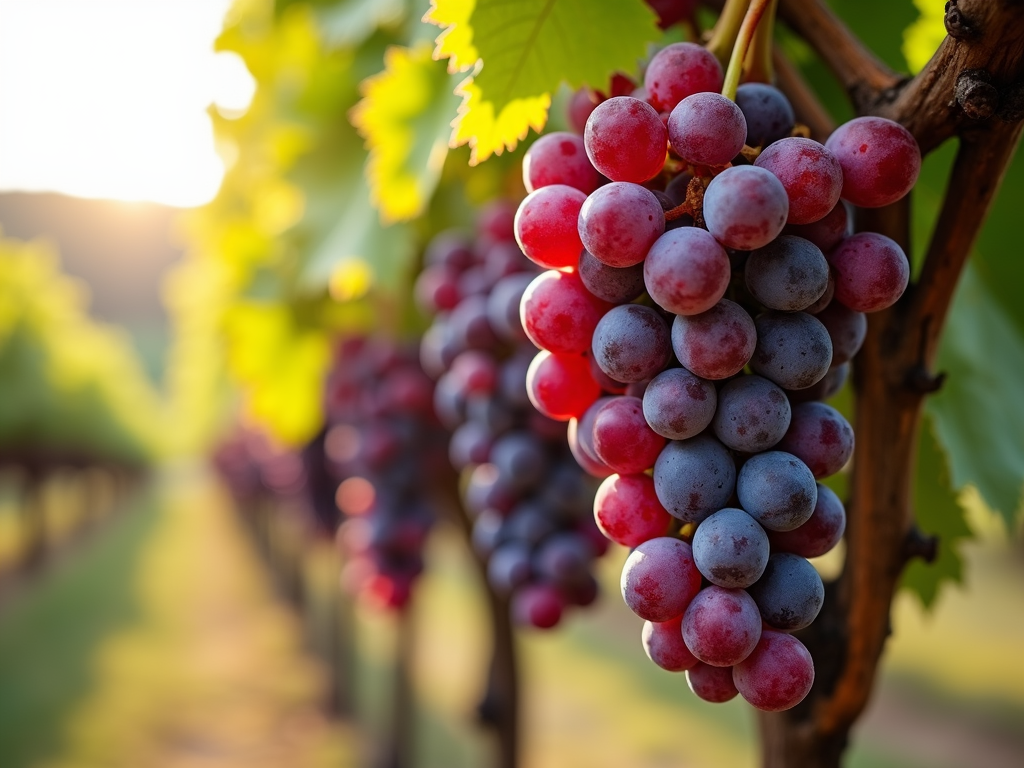 Ripe Zinfandel grapes on the vine in California