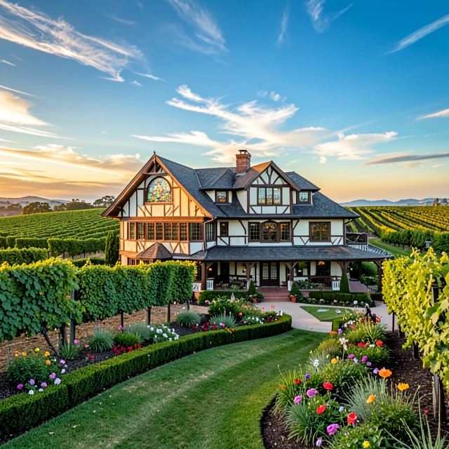 The historic Beringer Vineyards mansion and estate in Napa Valley