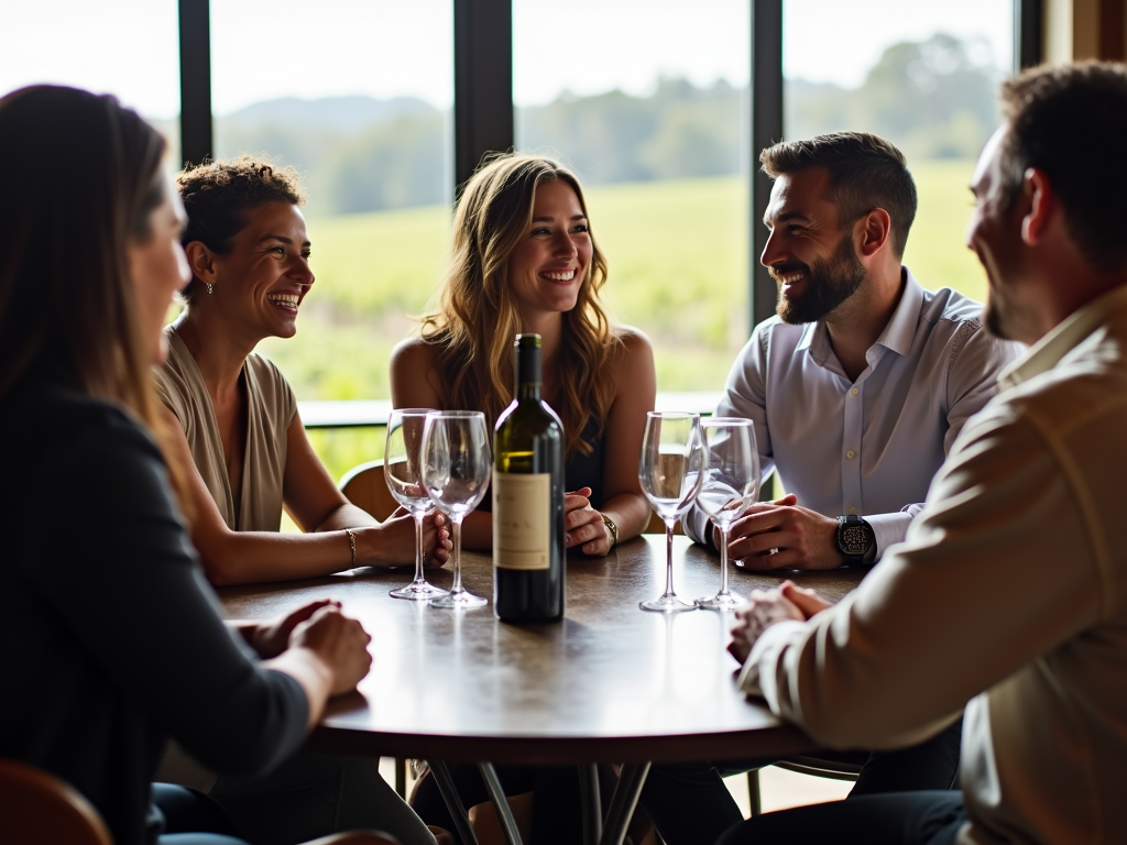 Friends enjoying wine tasting in Sonoma County