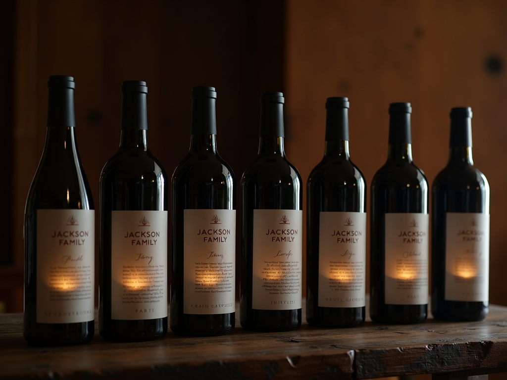 Bottles of new Jackson Family Wines releases on a table
