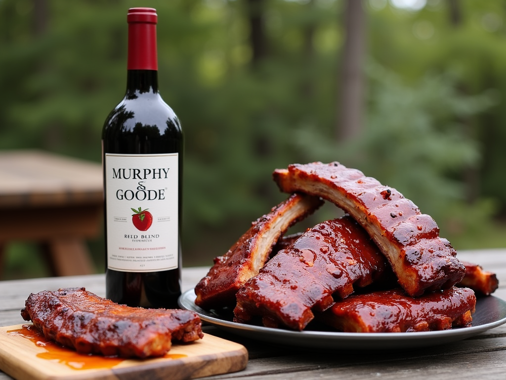 Murphy-Goode Red Blend paired with barbecued ribs