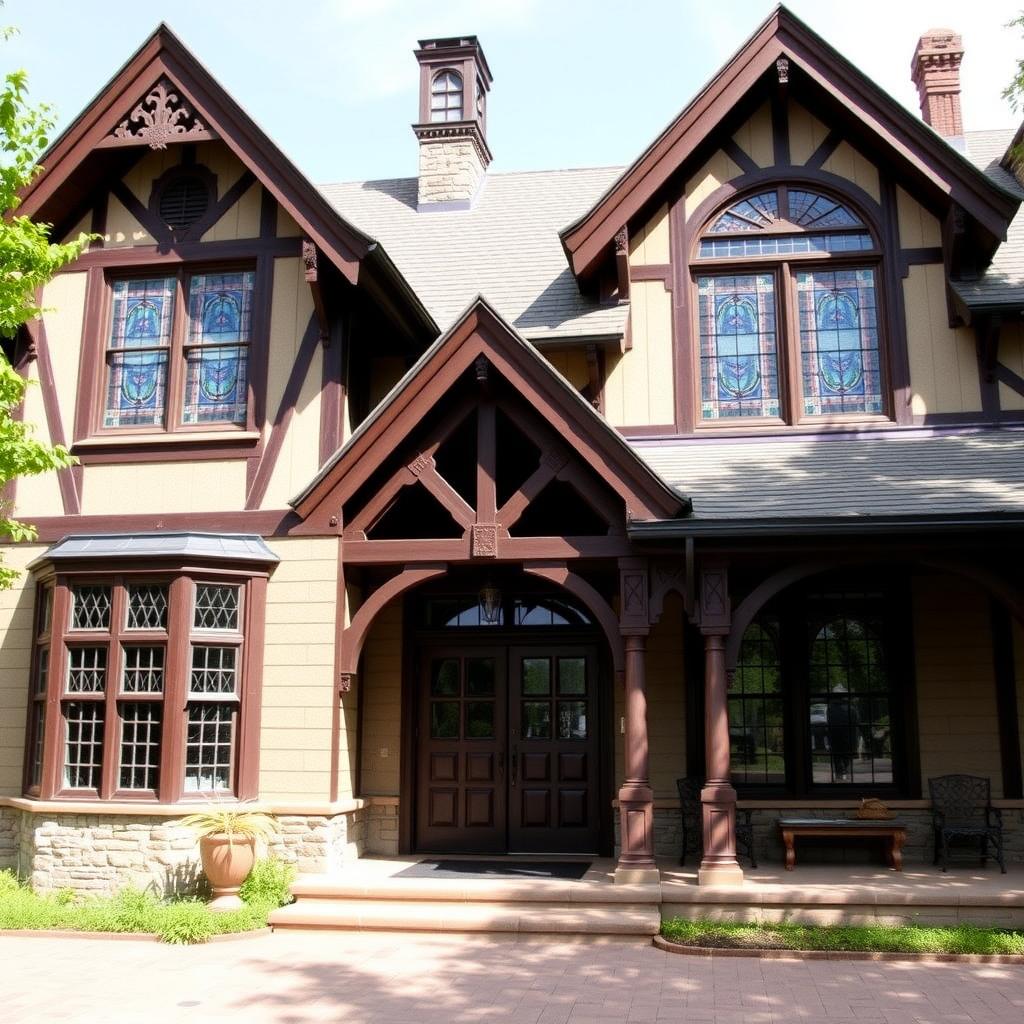 Exterior view of the Rhine House at Beringer Vineyards.