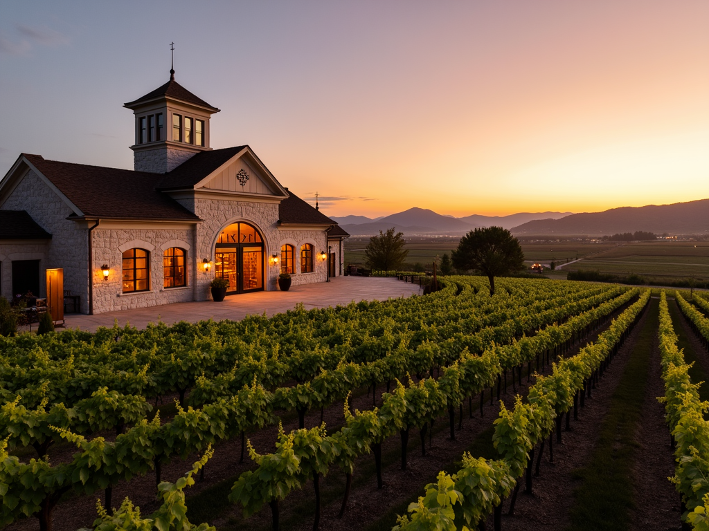 Beringer winery at sunset