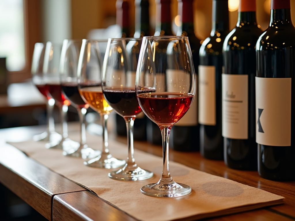 Wine tasting setup