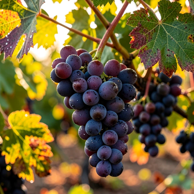 Ripe Cabernet Sauvignon grapes on the vine in California