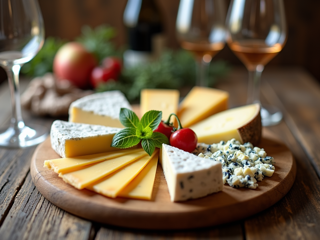 Wine and cheese pairing.