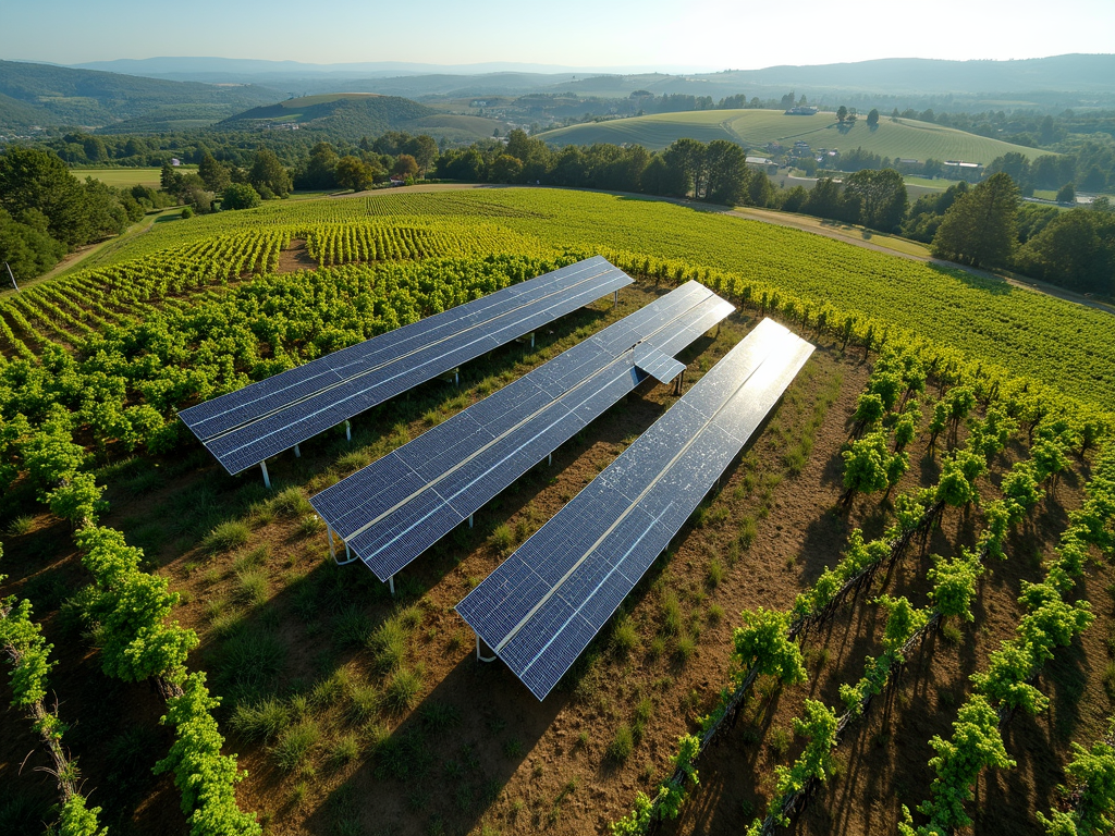Vineyard with solar panels