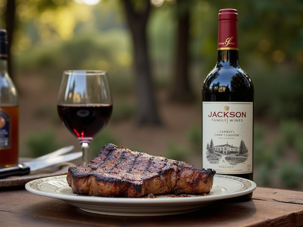 Jackson Family Wines Cabernet Sauvignon with grilled steak