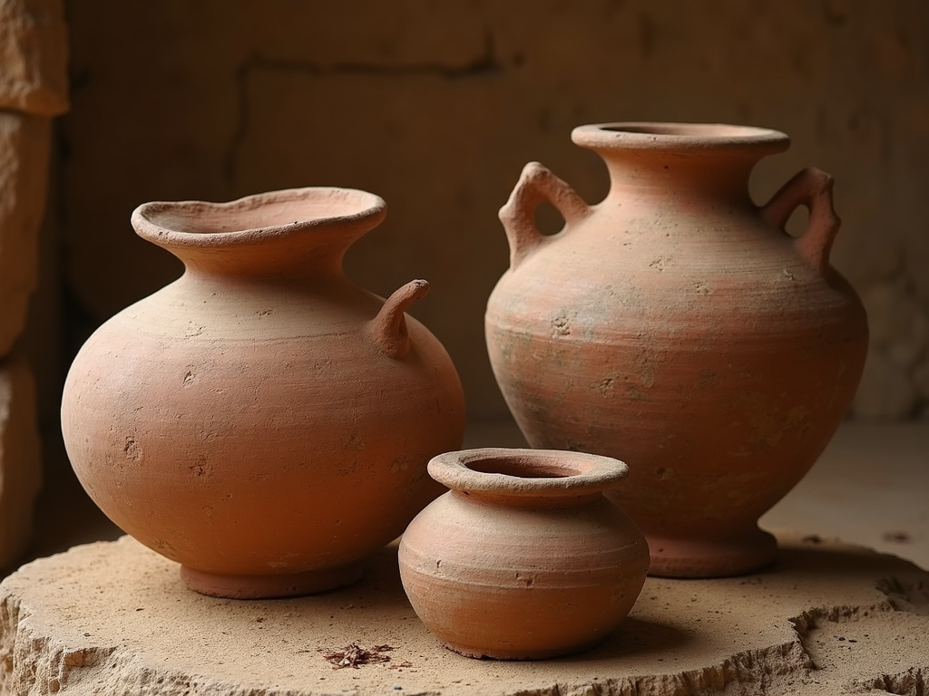 Ancient pottery jars used for winemaking