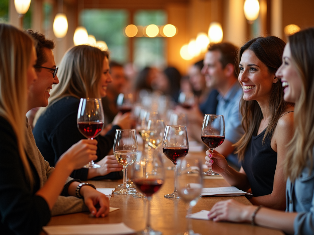 Members enjoying a wine-tasting event