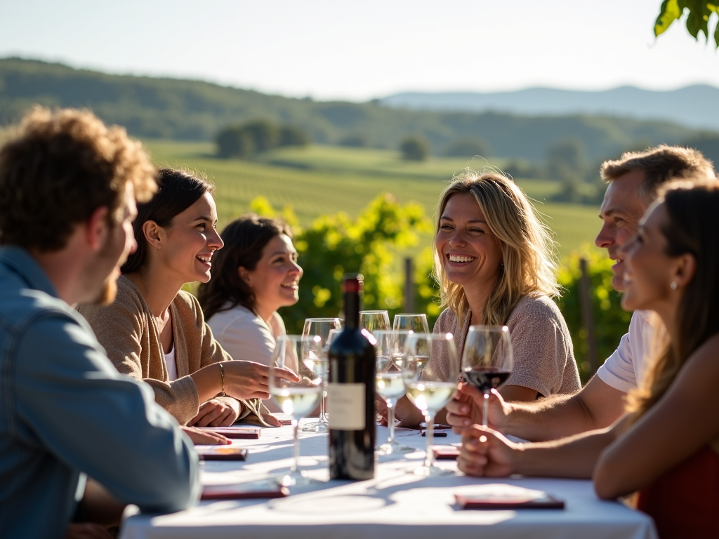 Wine tasting event in a sustainable vineyard
