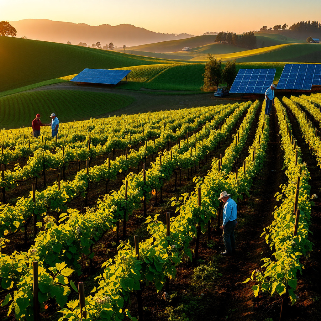 Dawn over sustainable vineyards showcasing regenerative practices at Jackson Family Wines
