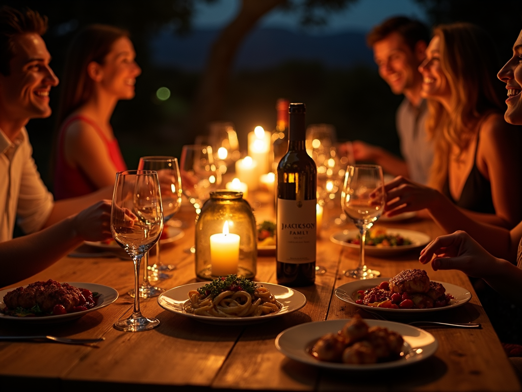 Dinner party with Jackson Family Wines and food