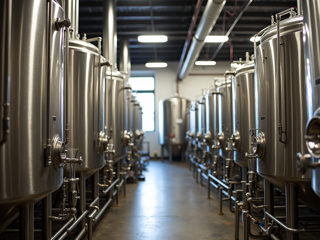 Fermentation tanks in a winery