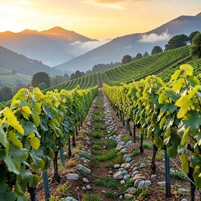 Vineyard landscape illustrating terroir elements