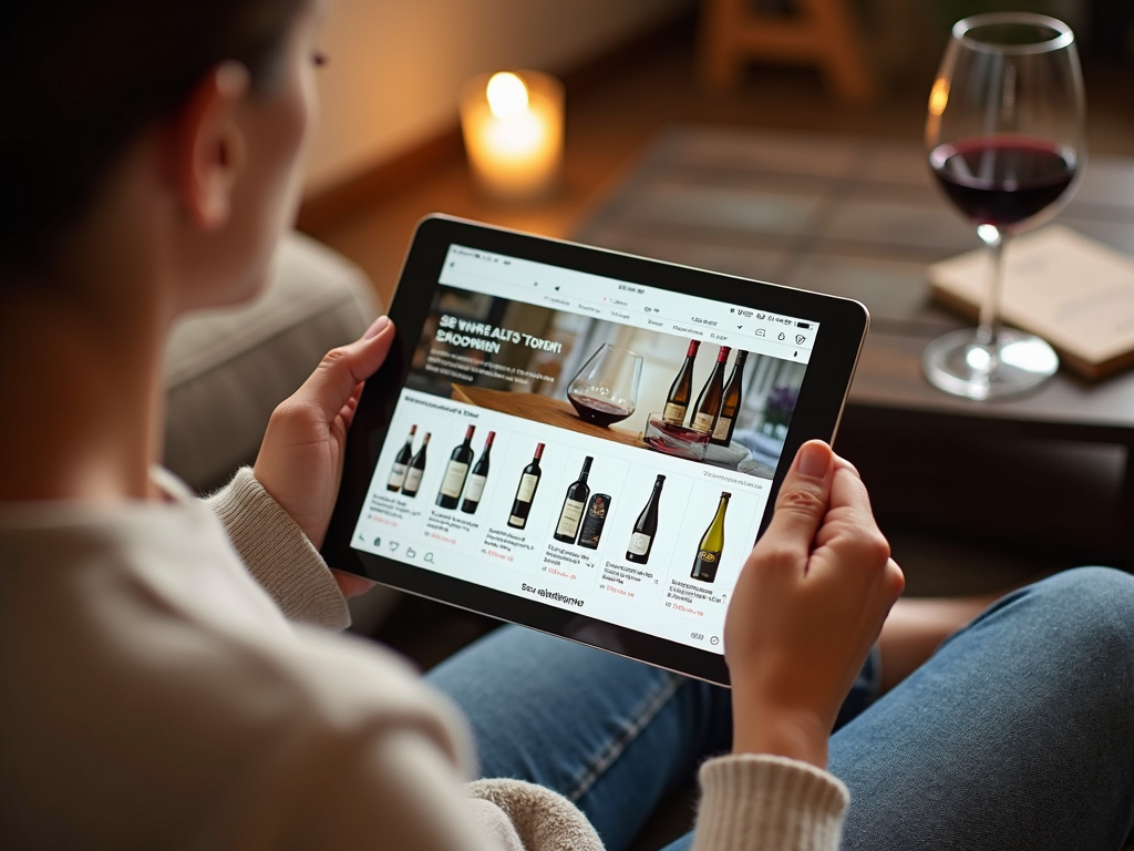 Person browsing Jackson Family Wines online store on a tablet