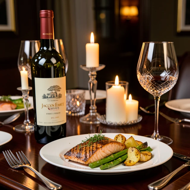 Pinot Noir from Jackson Family Wines paired with grilled salmon dinner