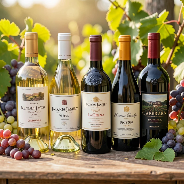 Collection of Jackson Family Wines bottles displayed beautifully
